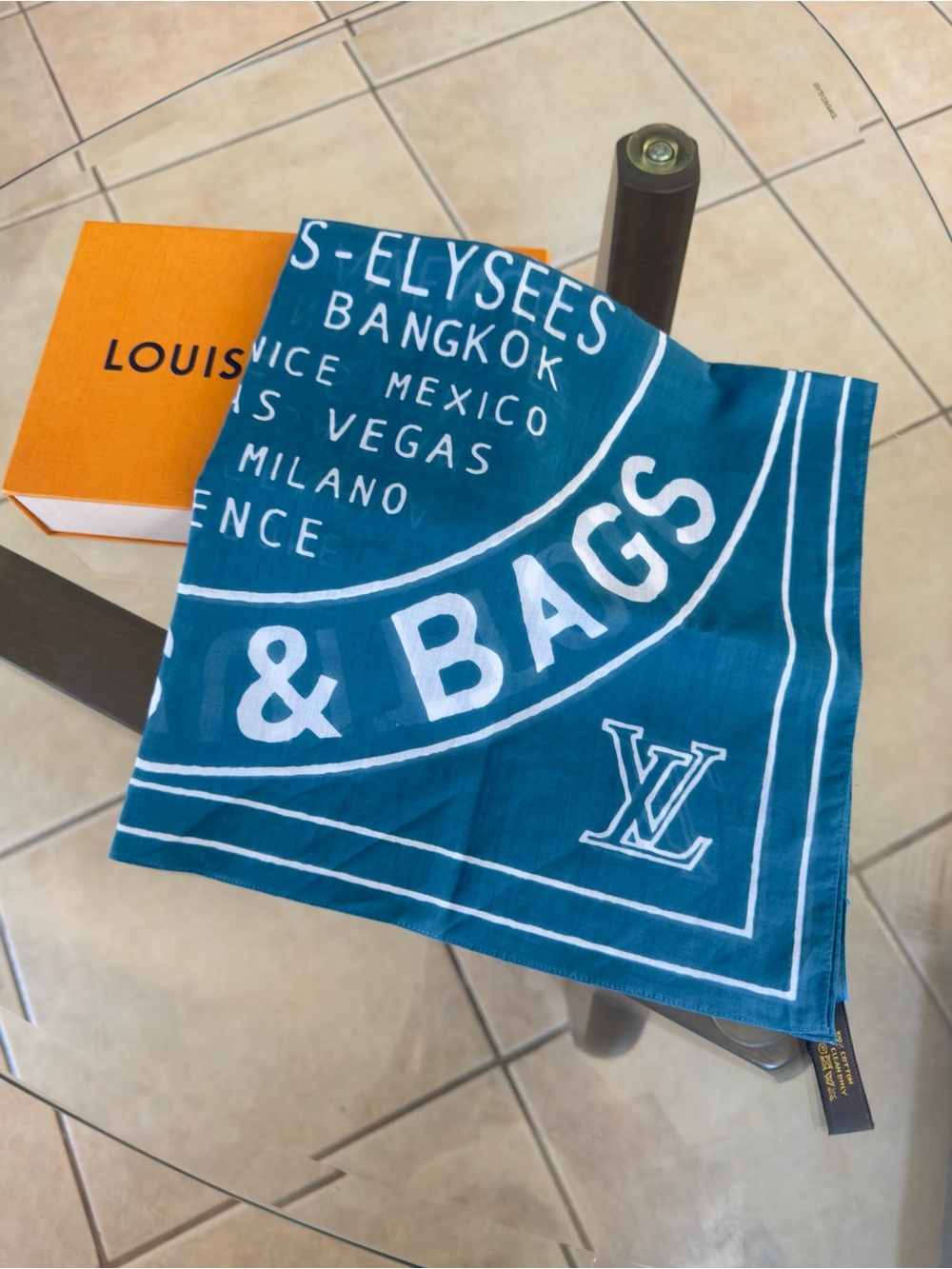 Louis Vuitton Graphic Blue Scarf